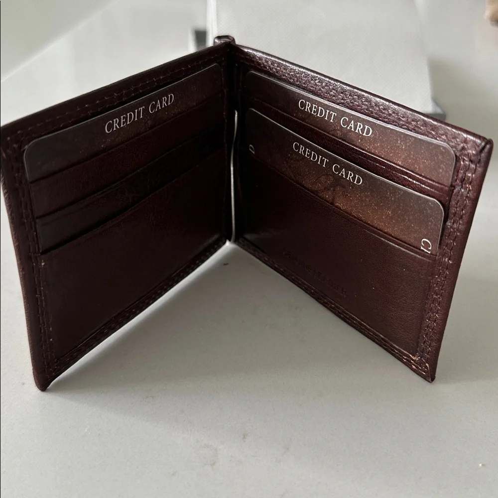 Michelangelo Dark Brown Leather Money Clip